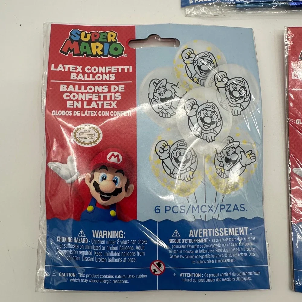 Lot 16 Super Mario Balloon Party Pack Sets Jumbo Bouquet Latex Confetti Nintendo
